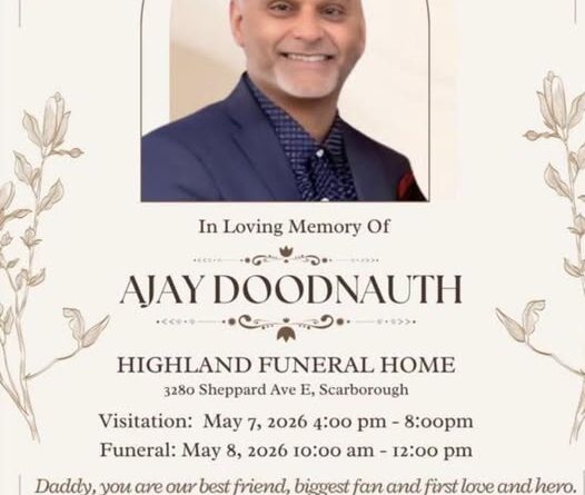 Ajay Doodnauth Obituary, Toronto, ON Car Accident Death - In Loving Memory