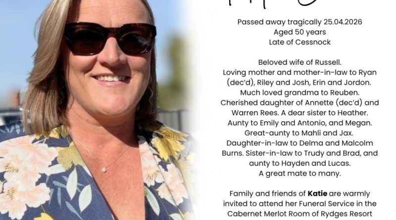 Katie Burns Obituary, Cessnock, NSW Death: Forever In Our Hearts